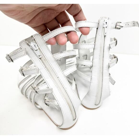 Jeffrey Campbell Shoes Womens‎ Size 6 White Leather Gladiator Sandals - Picture 5 of 9